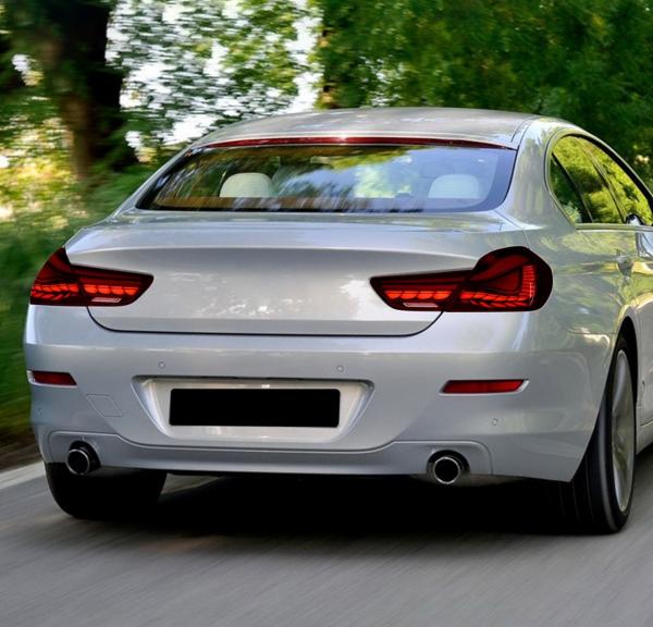 Voll LED Upgrade Design Rückleuchten Set für BMW 6er F06 / F12 / F13 10-17 kirschrot in OLED Technik mit dynamischem Blinker